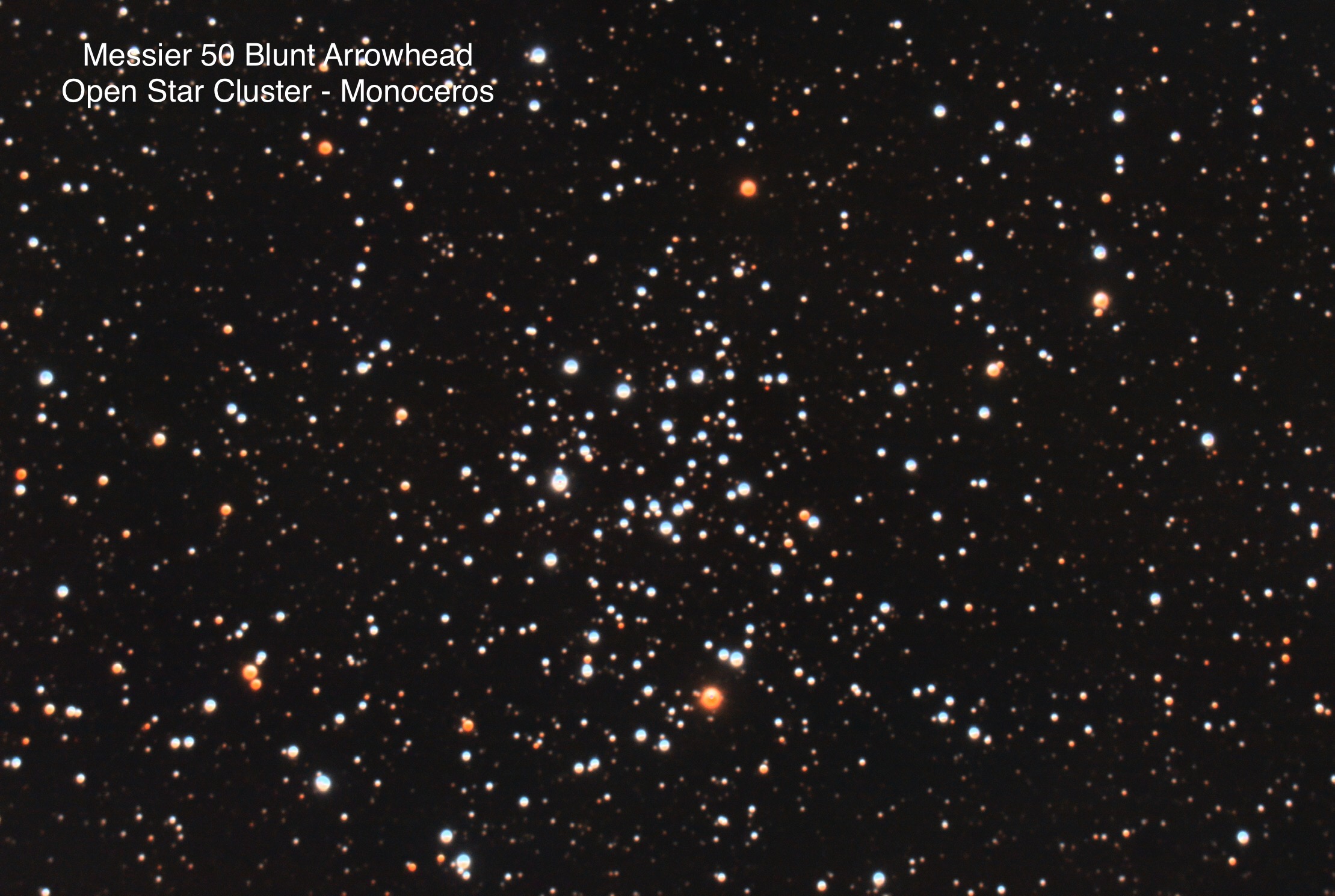 Messier 50 Blunt Arrowhead Open star cluster Constellation Monoceros