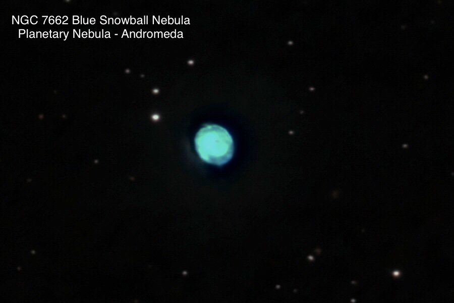 NGC 7662 Blue Snowball Nebula Planetary nebula Constellation Andromeda