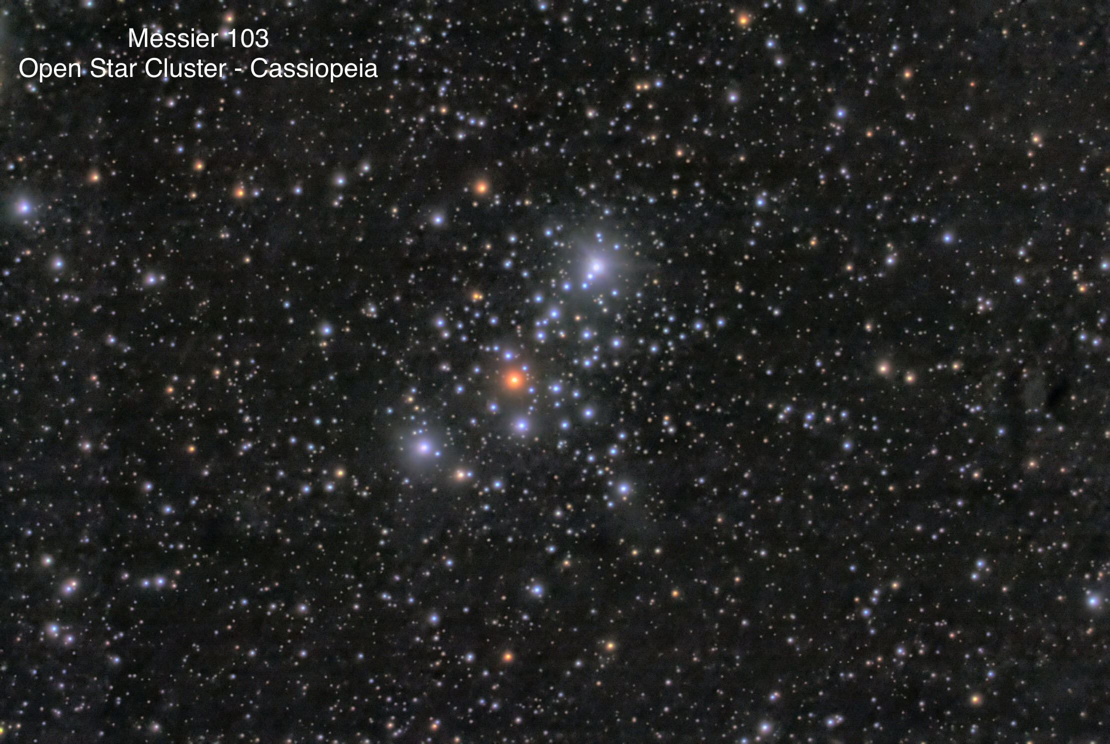Messier 103 Open star cluster Constellation Cassiopeia