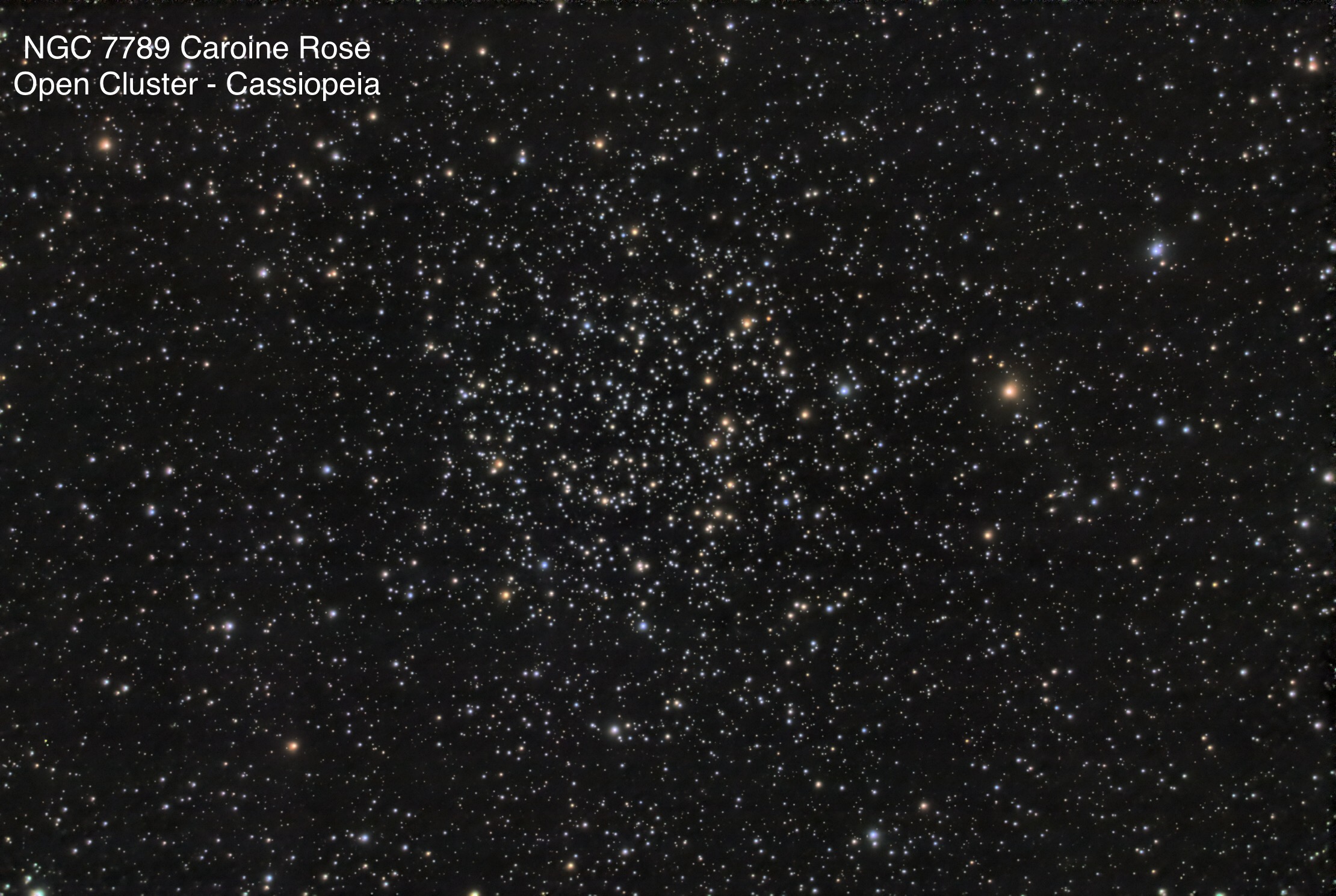 NGC 7780 Caroline Rose Open star cluster Constellation Cassiopeia