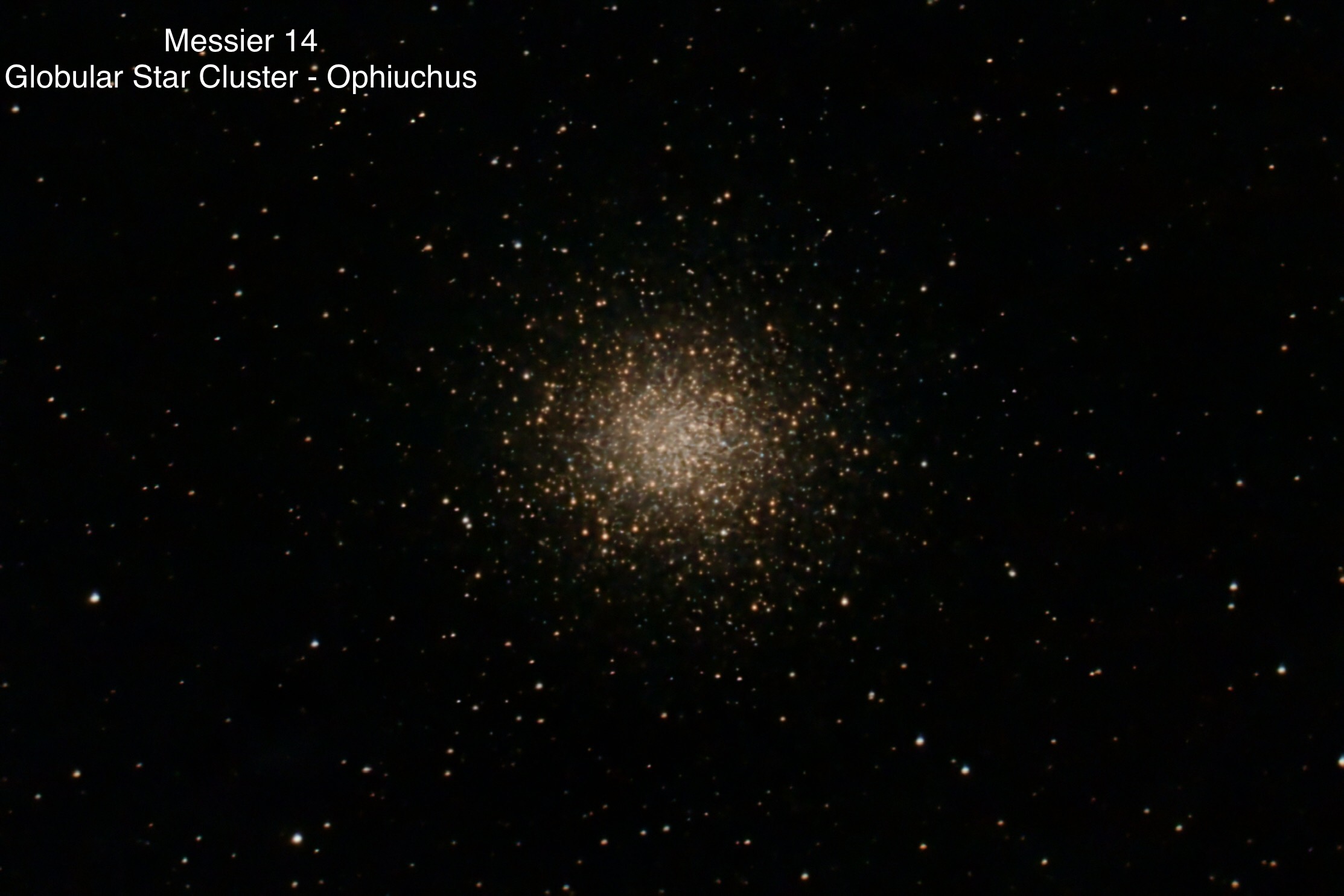 Messier 14 Globular star cluster Constellation Ophiuchus