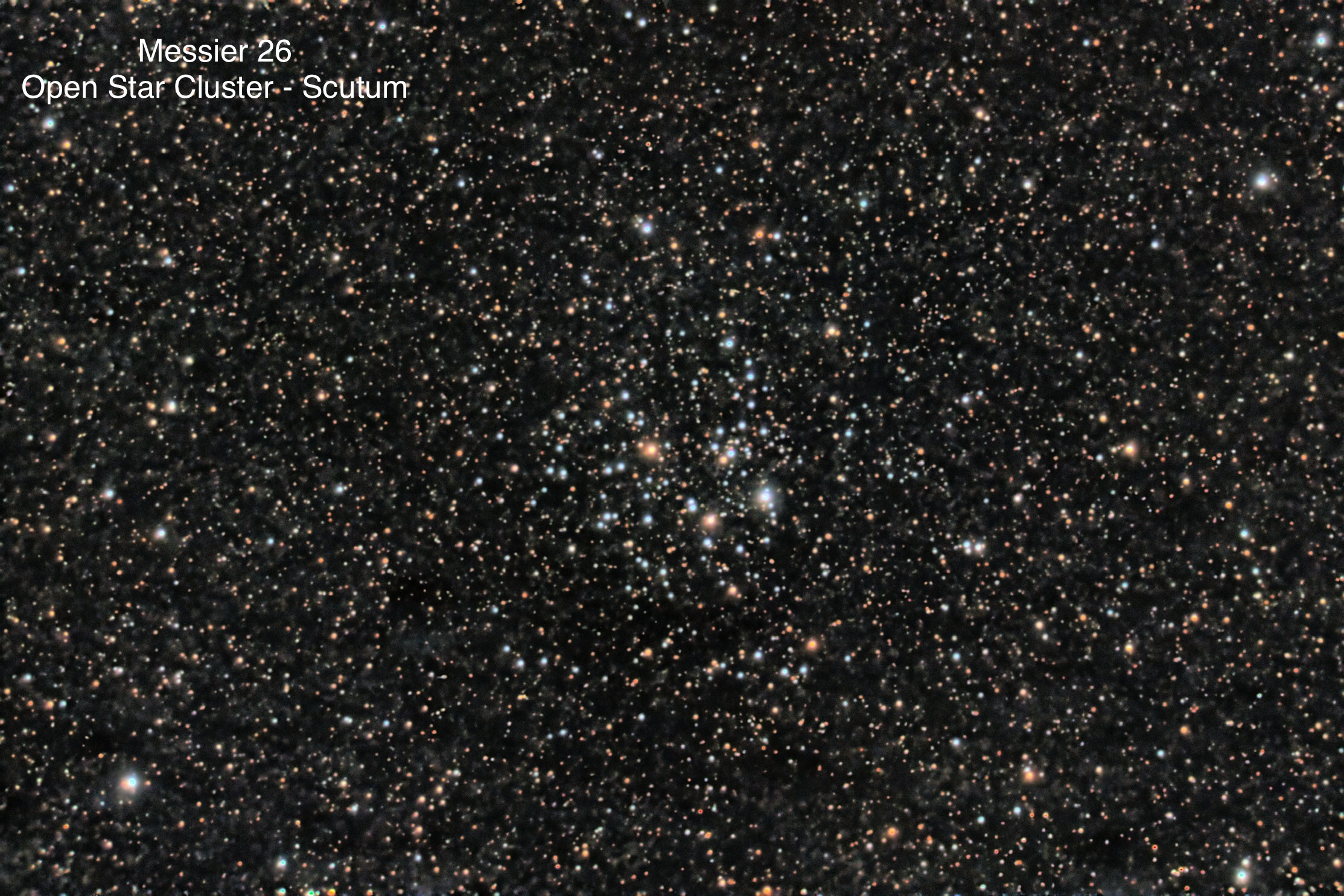 Messier 26 Open star cluster Constellation Scutum