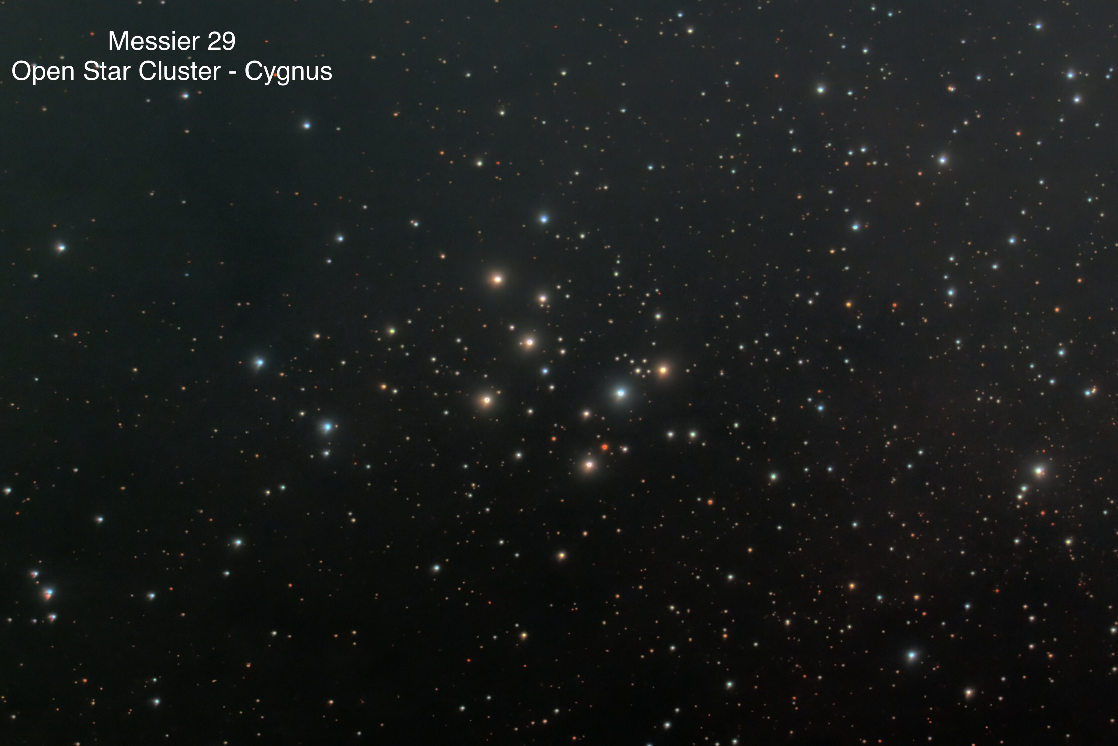 Messier 29 Open star cluster Constellation Cygnus
