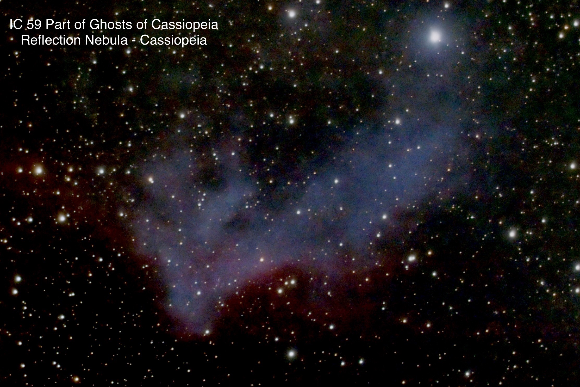 IC 59 Part of Ghost of Cassiopeia Reflection nebula Constellation Cassiopeia