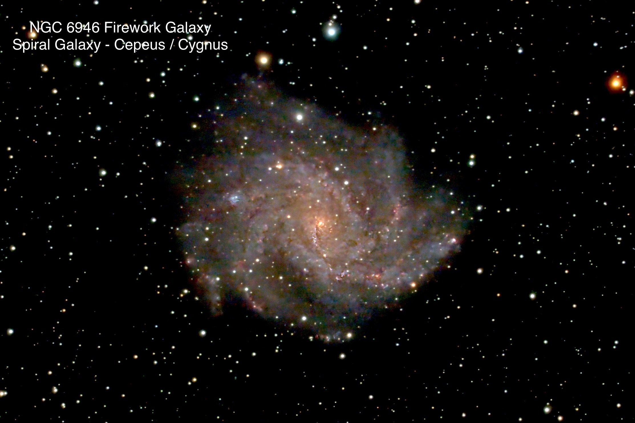 NGC 6946 Firework Galaxy Spiral galaxy Constellation Cepheus / Cygnus