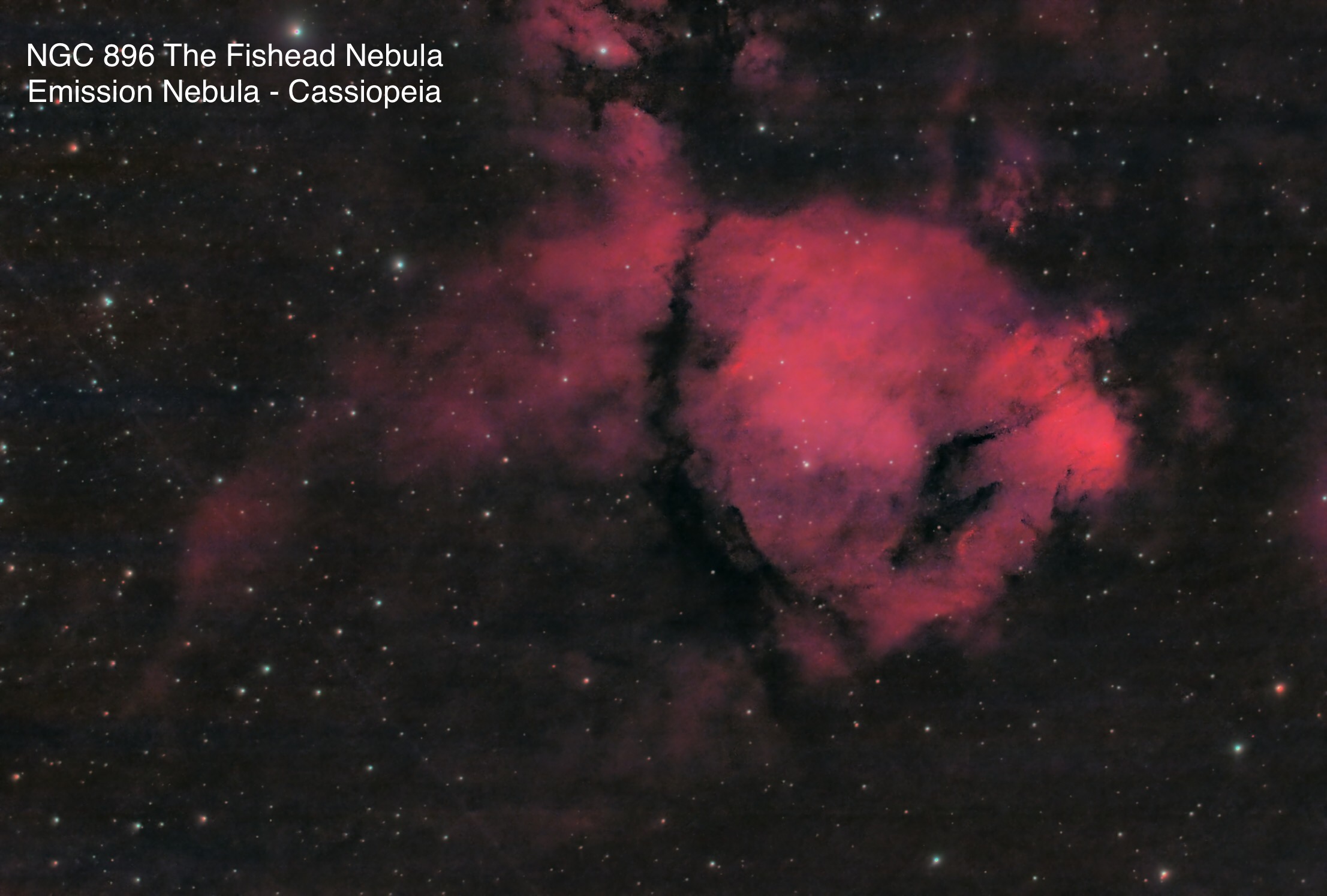 NGC 896 Fishead Nebula Emission nebula Constellation Cassiopeia