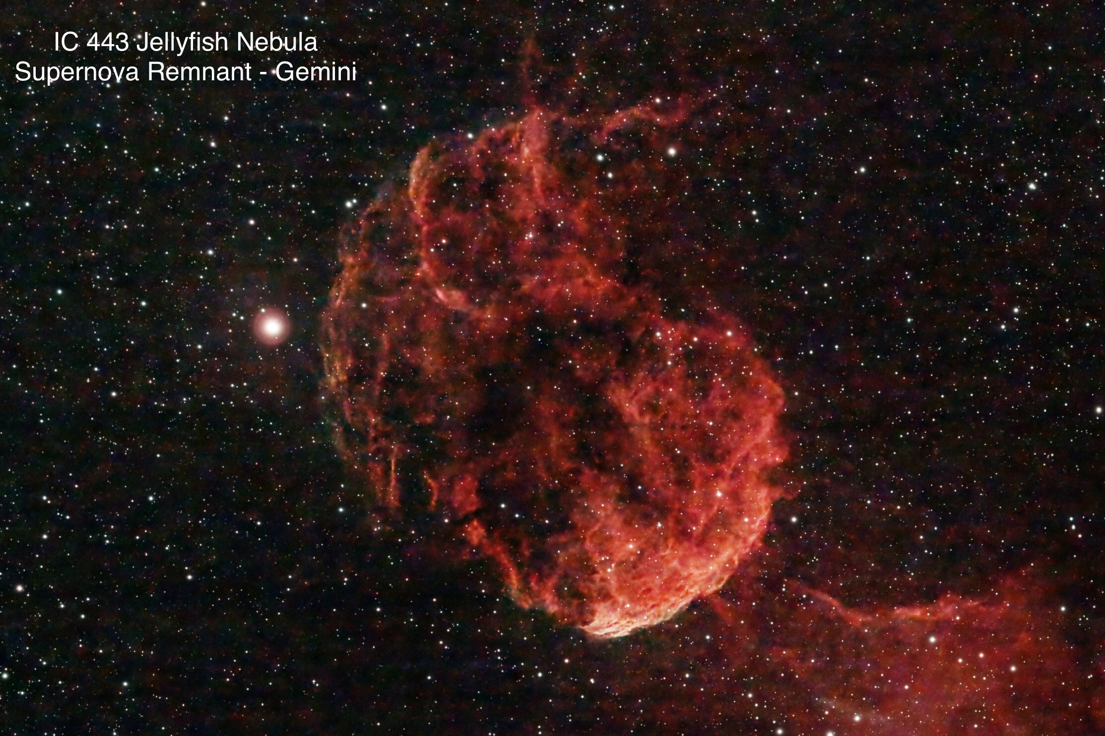 IC 443 Jellyfish Nebula Supernova remnant Constellation Gemini