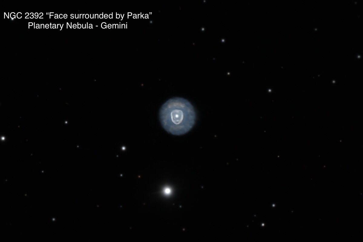 NGC 2392 "Face surrounded by Parka" Nebula Planetary nebula Constellation Gemini