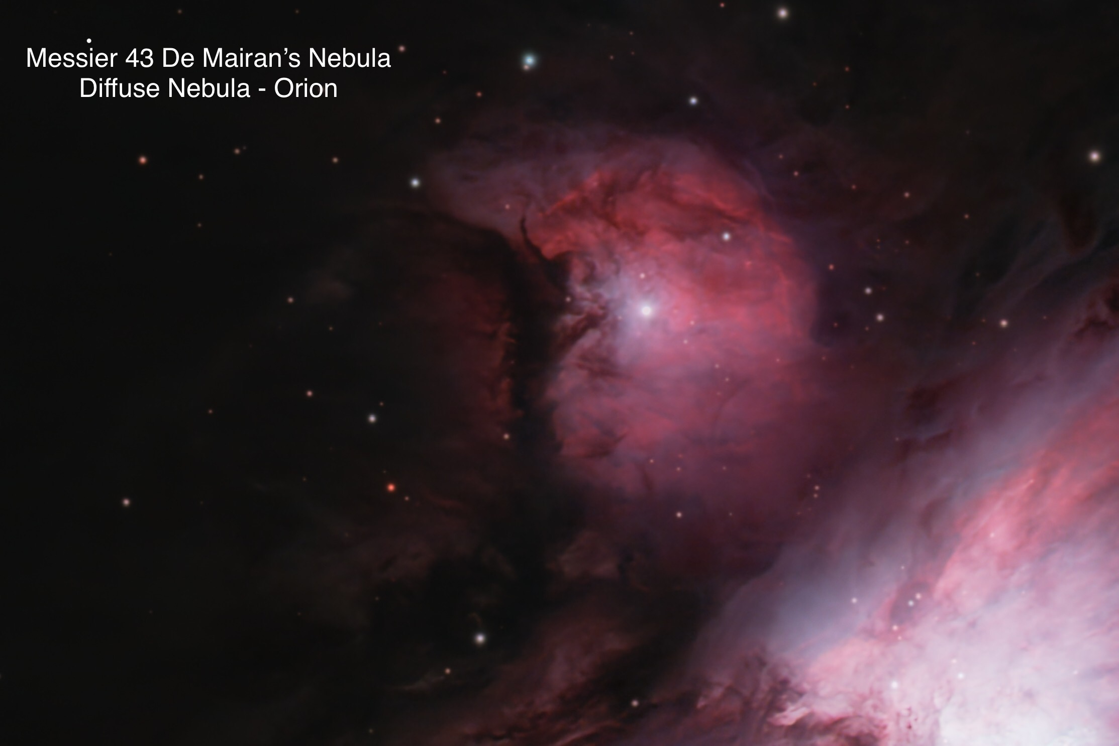 Messier 43 De Mairan's Nebula Diffuse nebula Constellation Orion