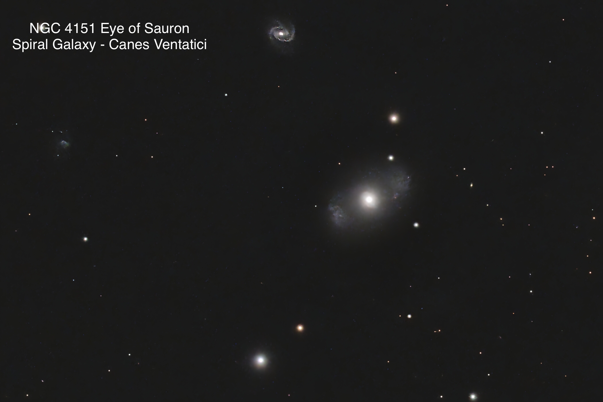 NGC 4151 Eye of SAuron Spiral galaxy Constellation Canes Venatici