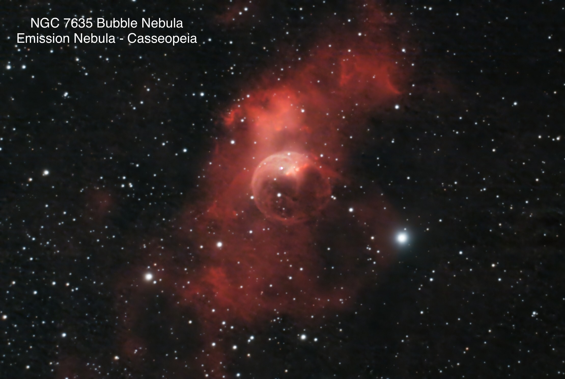 NGC 7635 Bubble Nebula Emission Nebula Constellation Cassiopeia