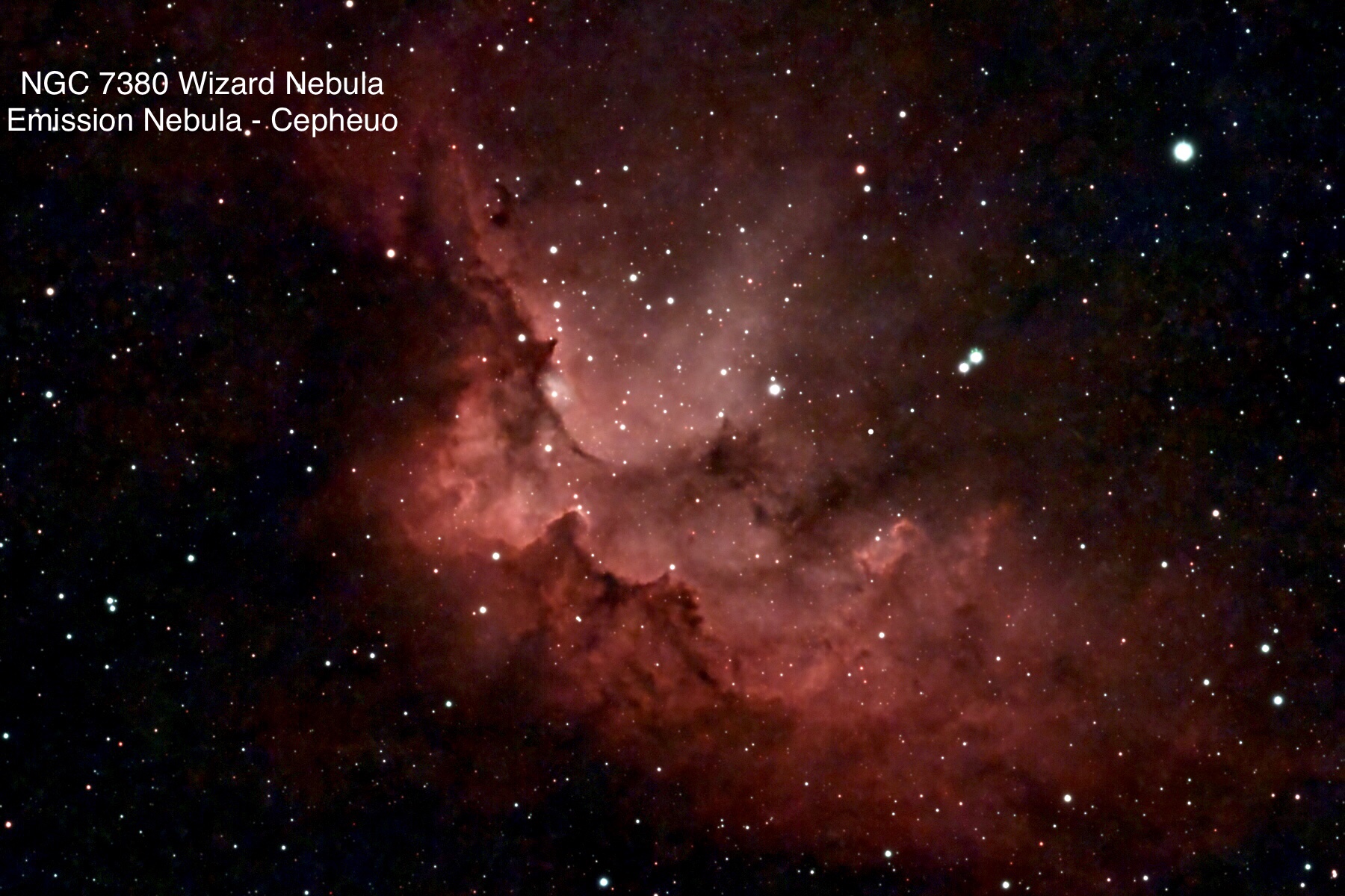 NGC 7580 Wizard Nebula Emission Nebula Constellation - Cepheus