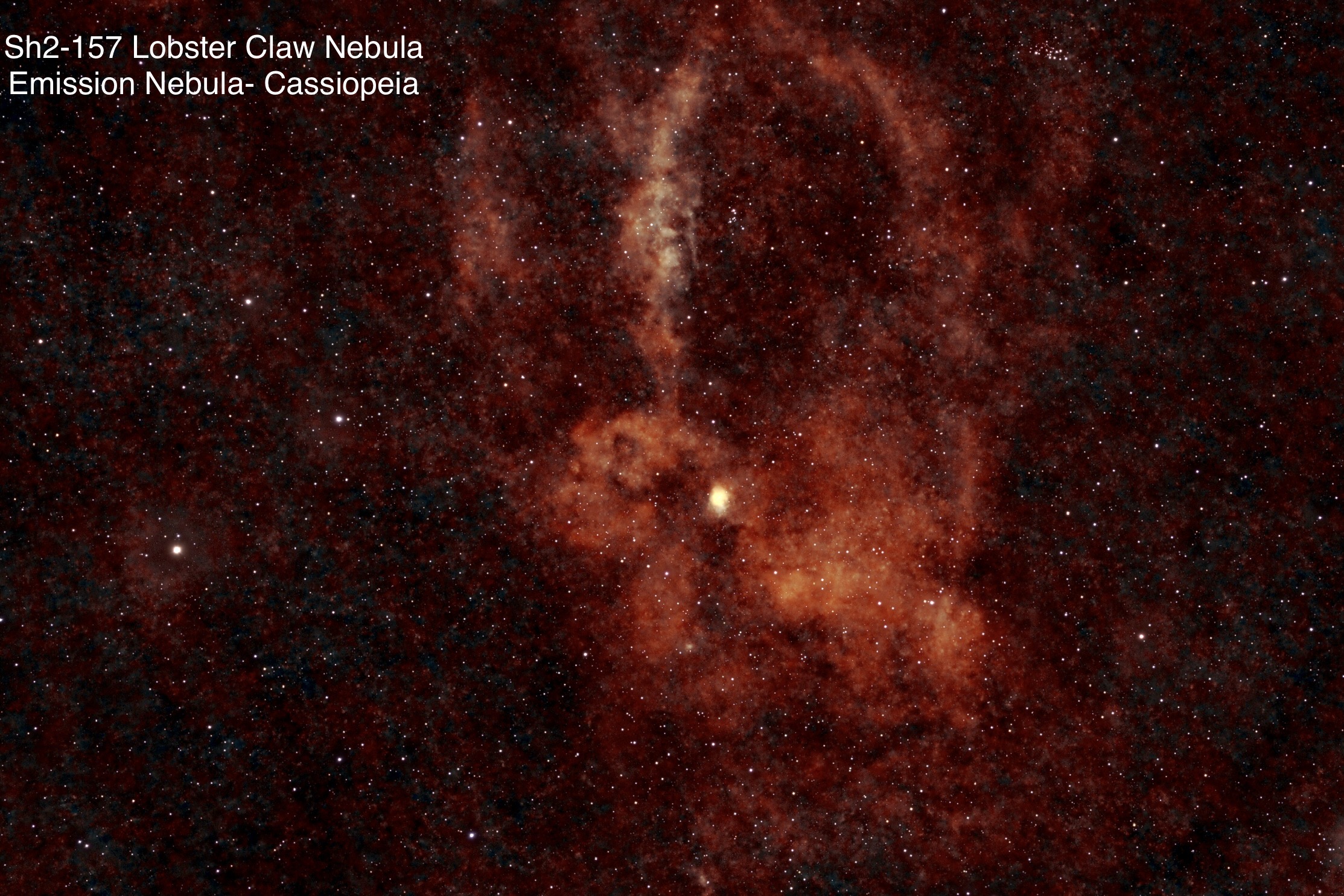 Sh2-157 Lobster Claw Nebula Emission nebula Constellation Cassiopeia