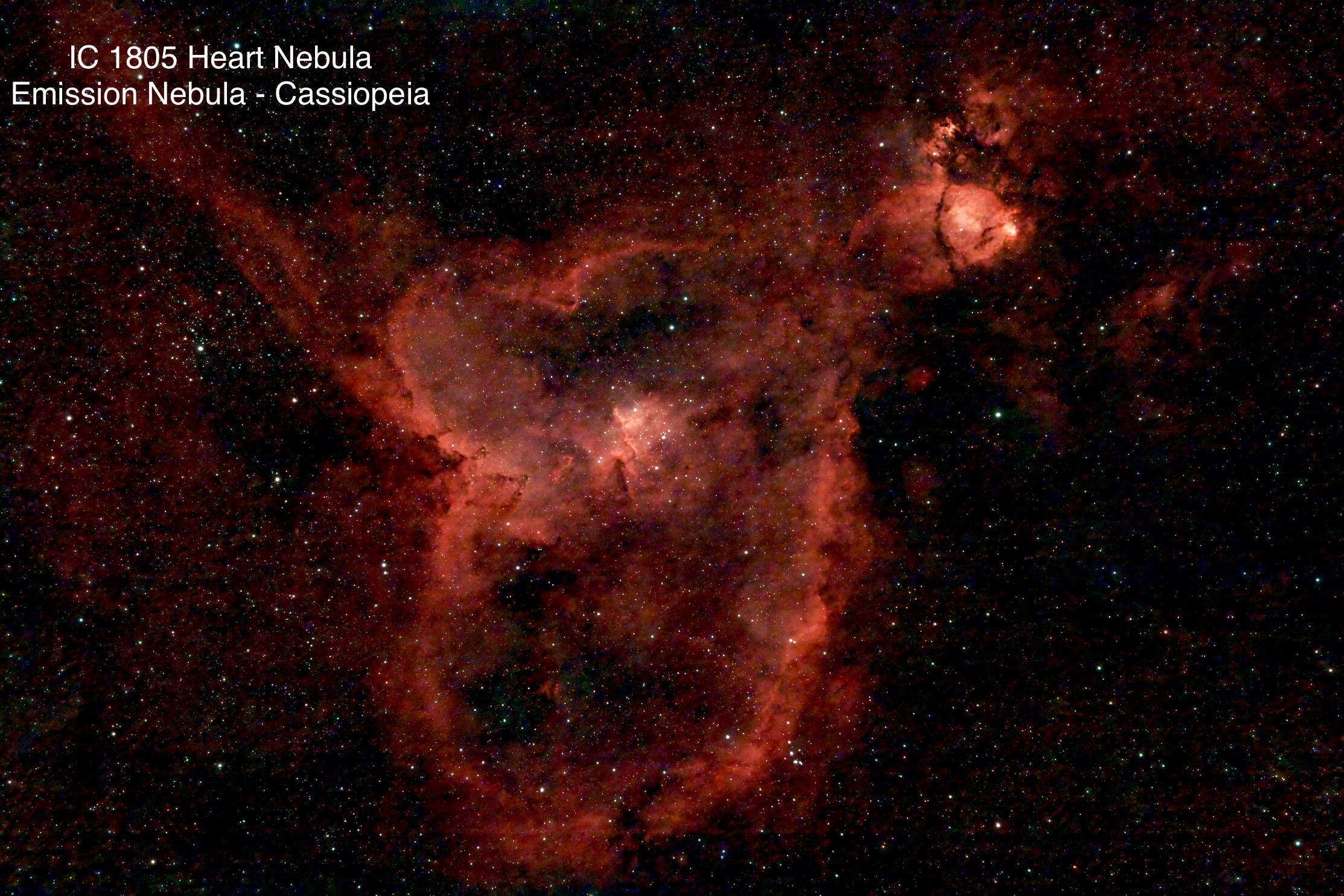 IC 1805 Heart Nebula Emission nebula Constellation Cassiopeia