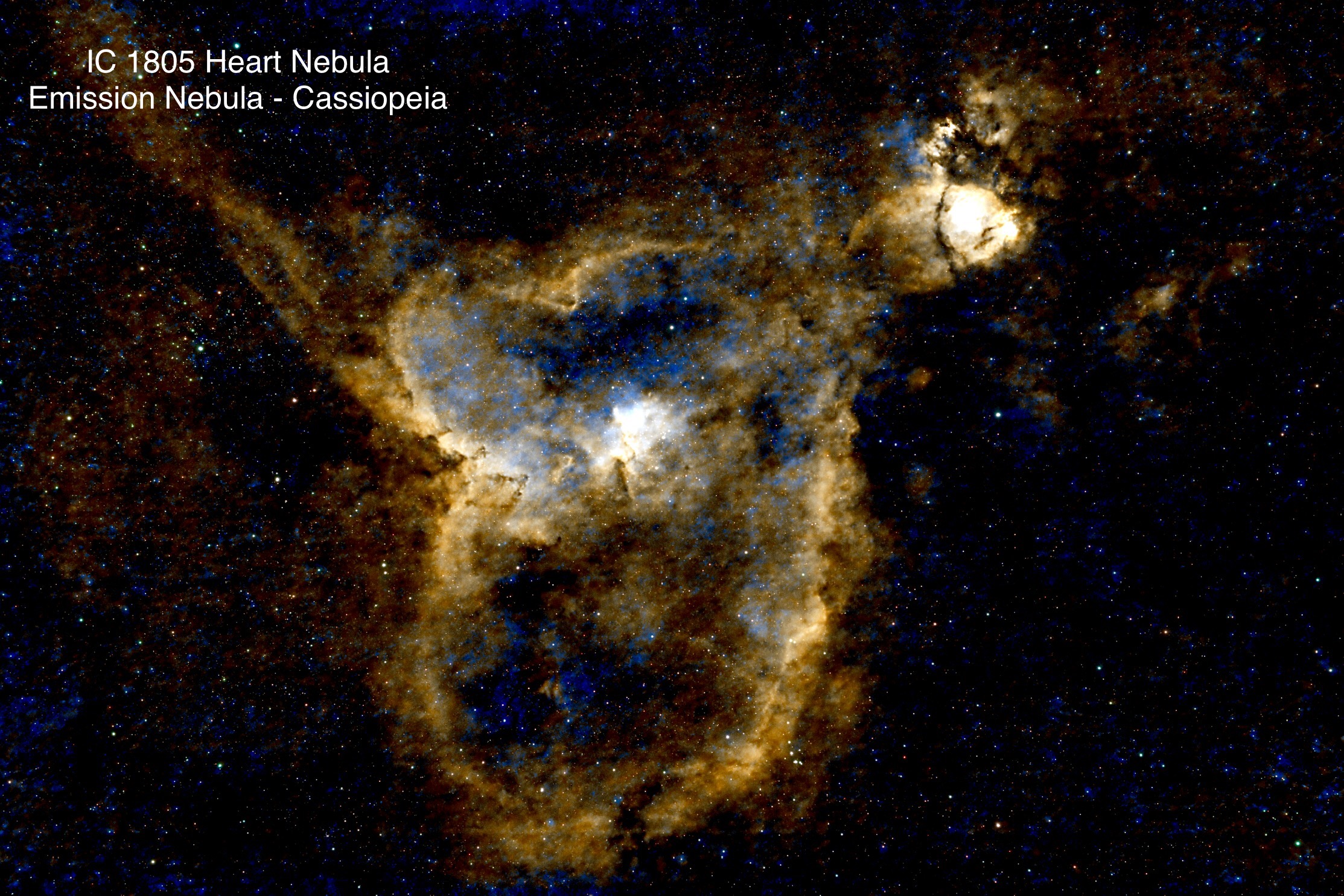 IC 1805 Heart Nebula Emission nebula Constellation Cassiopeia