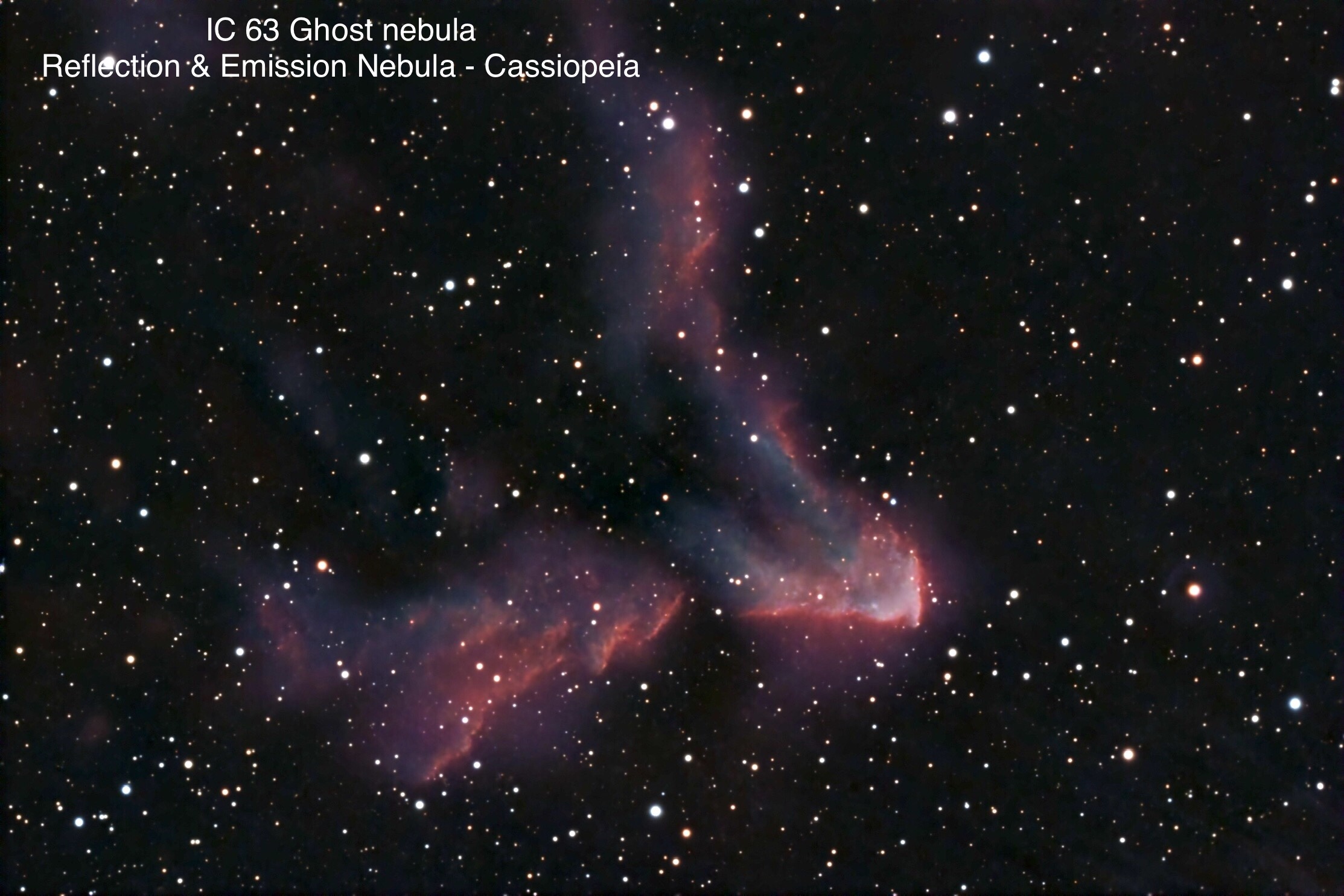 IC 63 Ghost Nebula Reflection / Emission nebula Constellation Cassiopeia