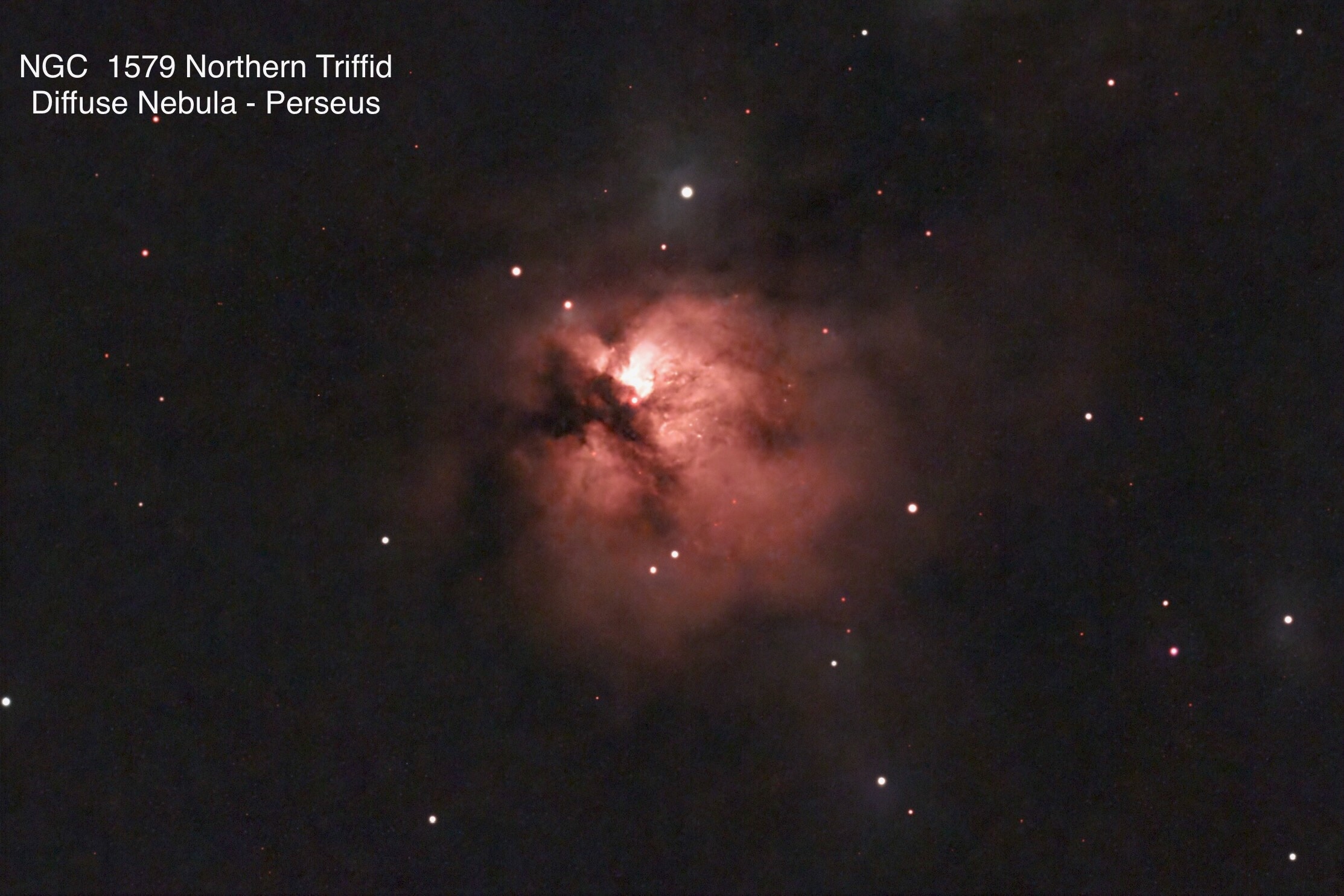 NGC 1579 Northern Triffid Diffuse nebula Constellation Perseus