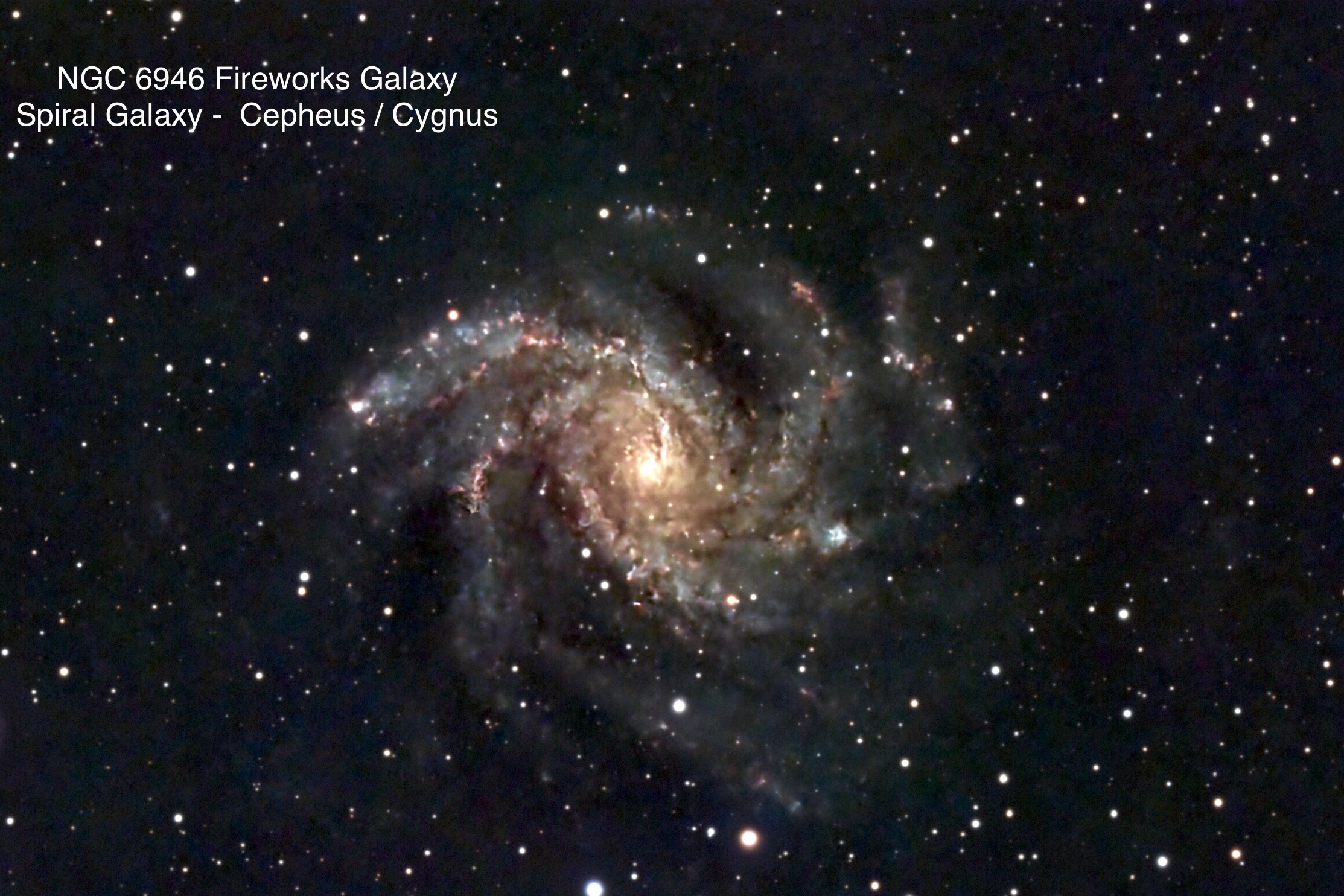 NGC 6946 Fireworks Galaxy Spiral galaxy Constellation Cepeus / Cygnus