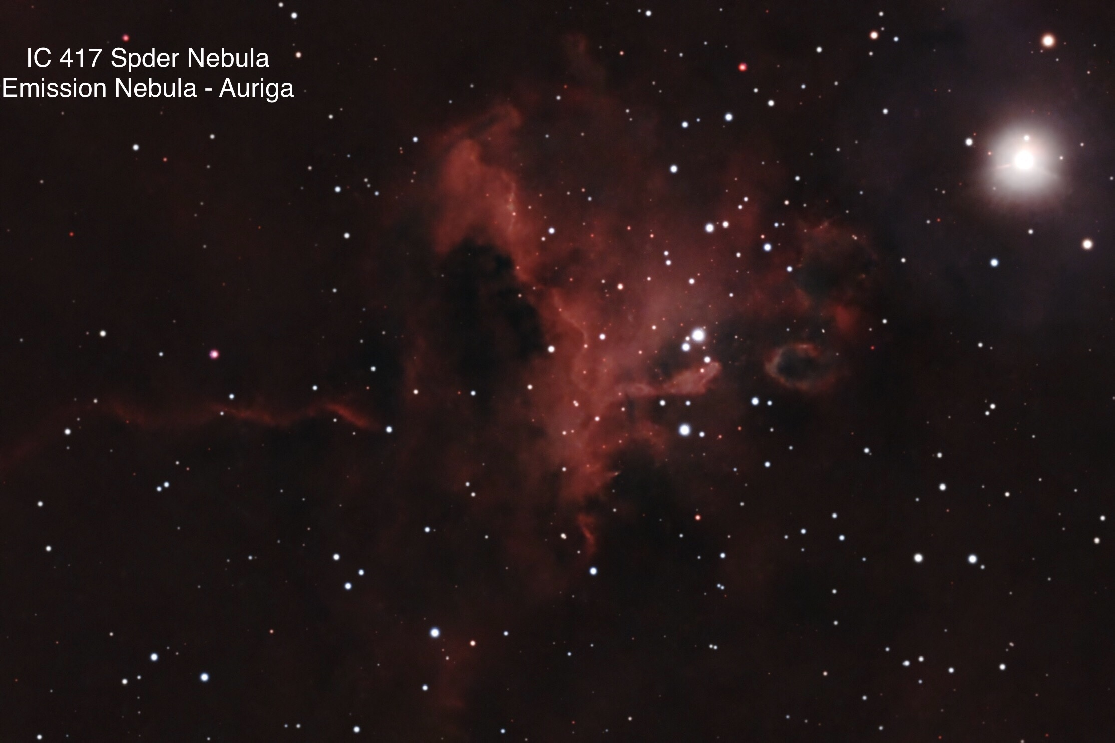 IC 417 Spider Nebula Emission nebula Constellation Auriga