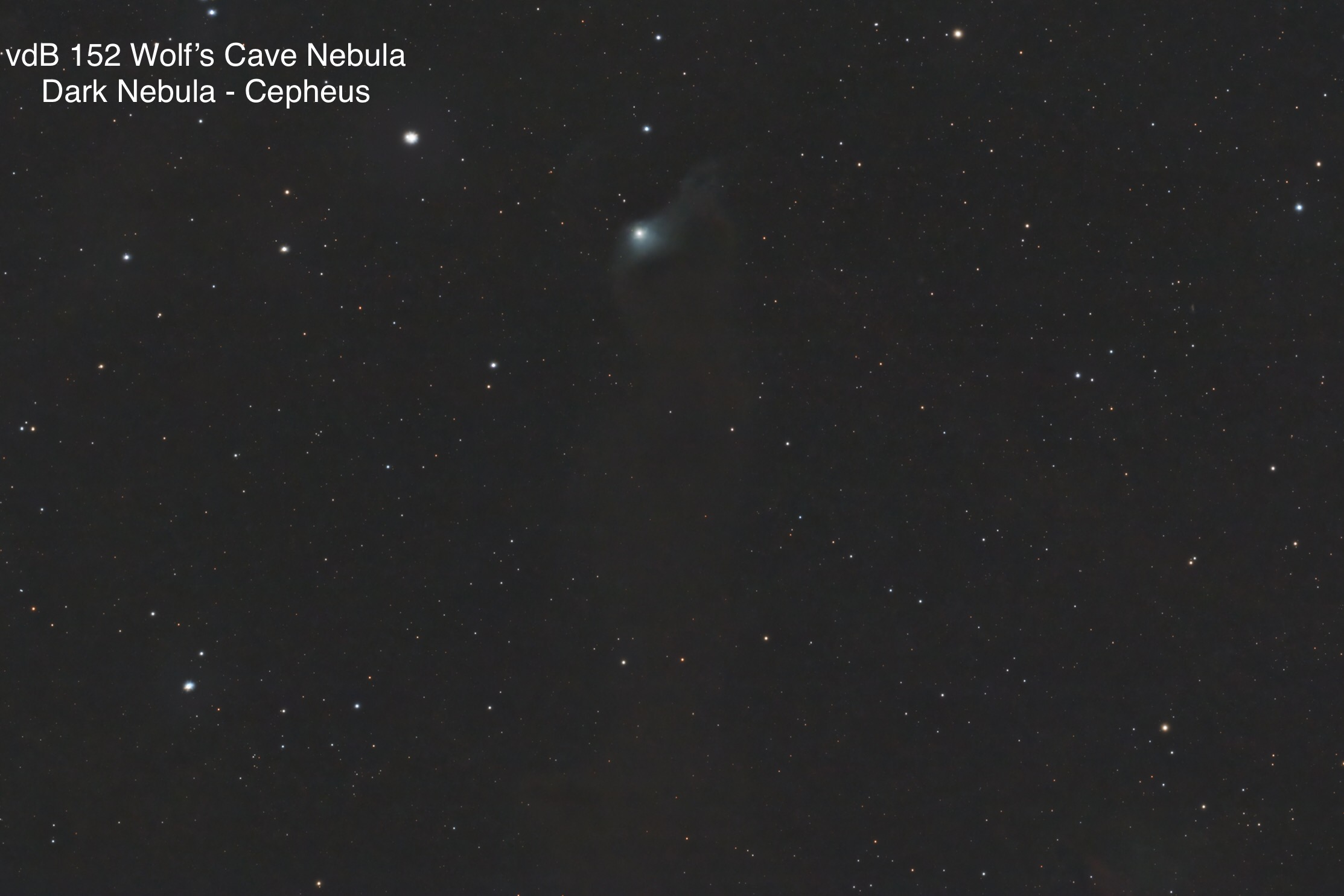 vdB 152 Wolf's Cave Nebula Dark nebula ConstellationCepheus