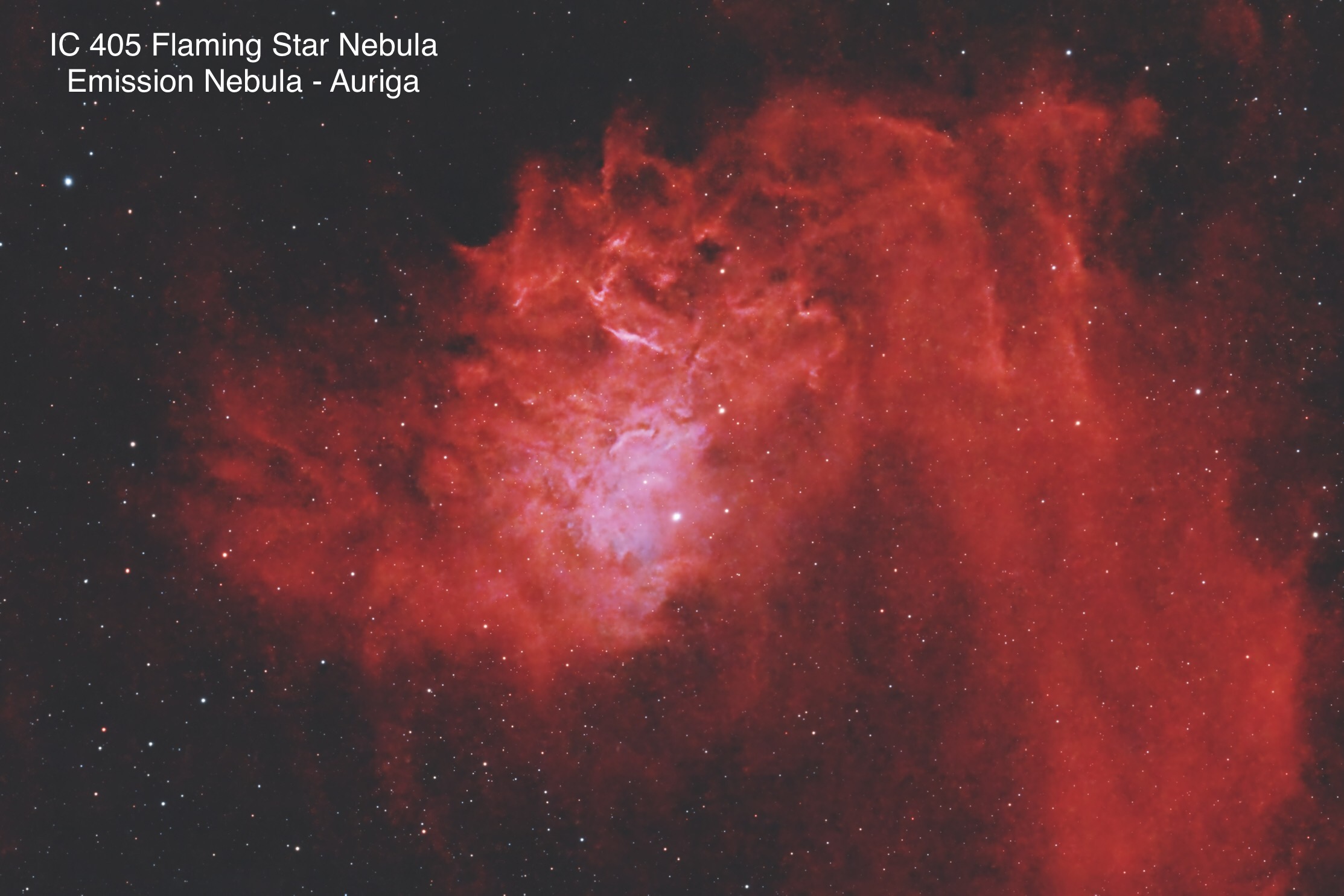 IC 405 Flaming Star Nebula Emission nebula Constellation Auriga