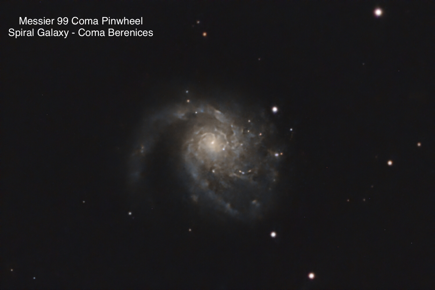 Messier 99 Coma Pinwheel Spiral Galaxy Constellation Coma Berenices
