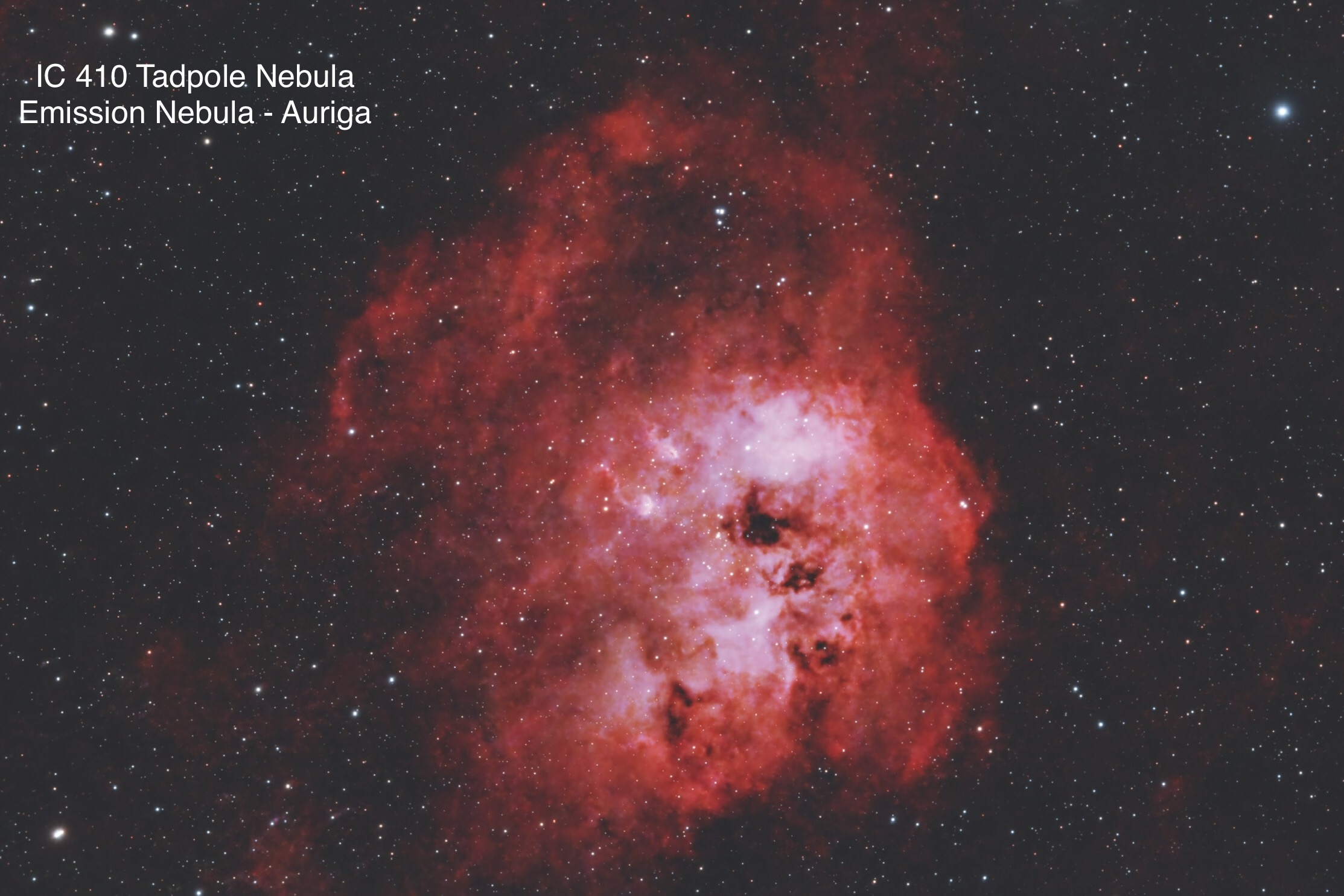IC 410 Tadpole Nebula Emission nebula Constellation Auriga