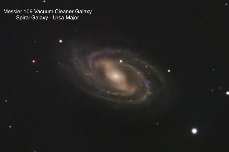 Messier 109 Vacuum Cleaner Galaxy. Spiral Galaxy in constellation Ursa Major.