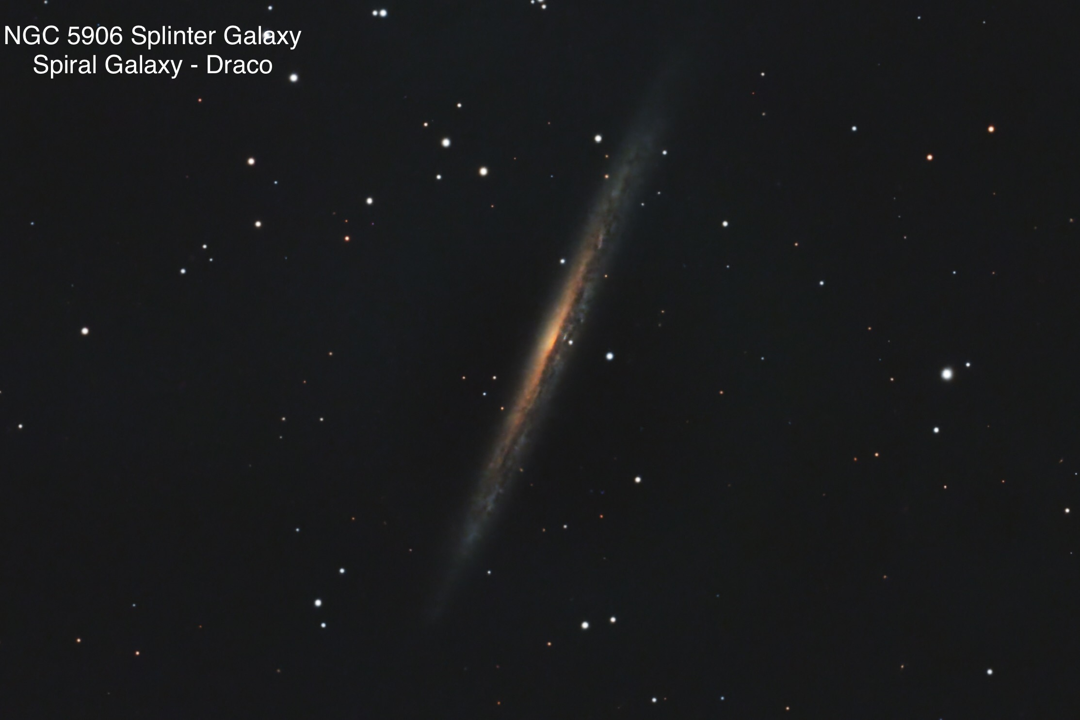 NGC 5906 Splinter Galaxy. Spiral Galaxy found in constellation Draco.