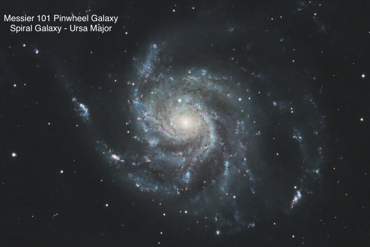 Messier 101 Pinwheel Galaxy. Spiral Galaxy found in constellation Ursa Major.
