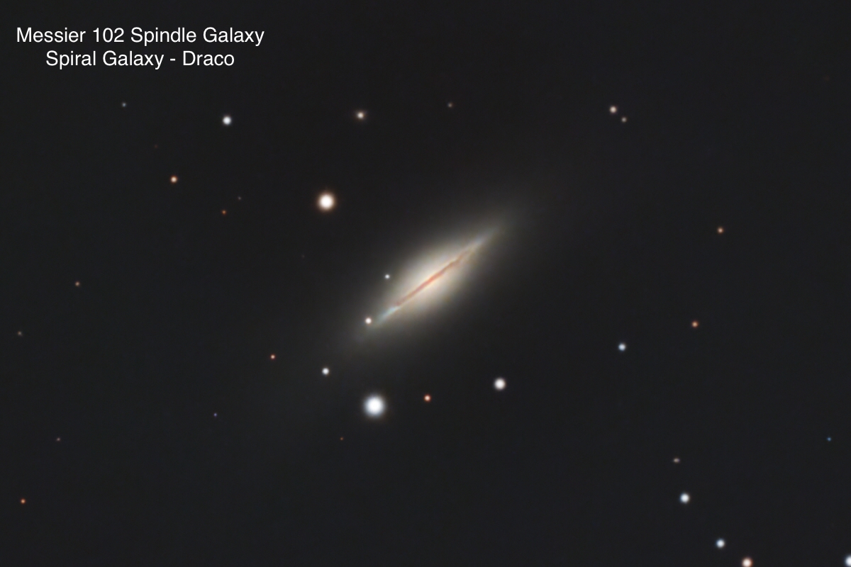 Messier 102 Spindle Galaxy. Spiral galaxy and found in constellation Draco