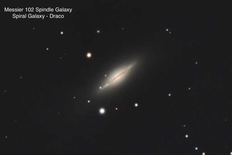 Messier 102 Spindle Galaxy. Spiral galaxy and found in constellation Draco